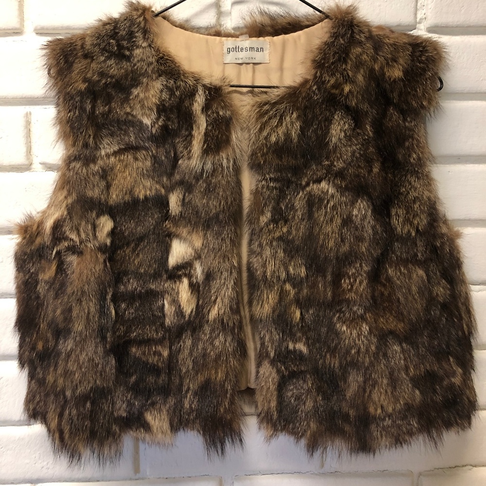 Rabbit Fur Section Crop Vest (Vintage)